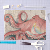 レッドパシフィックタコヴィンテージマップアート 薄葉紙 (クラフト)