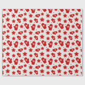 レッドパターンクリスマスラッピング紙 ラッピングペーパー (フラット)