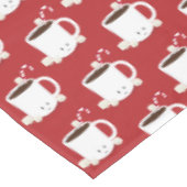 レッドパターンホットチョコレートクリスマス テーブルクロス (アングル)