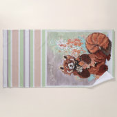 レッドパナダクリスタルヴィベスアート ビーチタオル (正面)