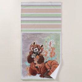 レッドパナダクリスタルヴィベスアート ビーチタオル