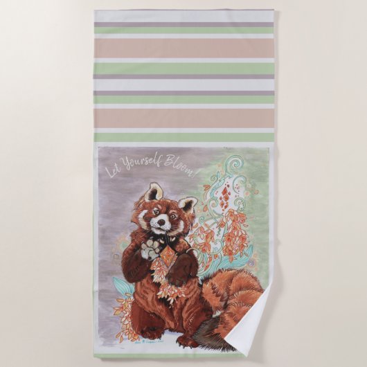 レッドパナダクリスタルヴィベスアート ビーチタオル (正面)