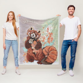 レッドパナダクリスタルヴィベスアート フリースブランケット