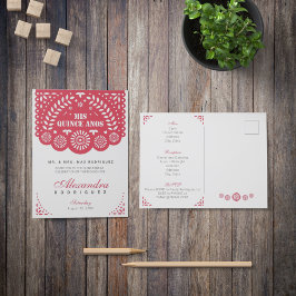 レッドパペルピカドミカンスアニョス インビテーションポストカード