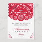 レッドパペルピカドミカンスアニョス インビテーションポストカード (正面)
