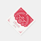 レッドパペルピカドミカンスアニョス スタンダードカクテルナプキン (角)