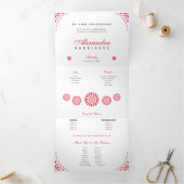 レッドパペルピカドミカンスアニョス 三つ折り招待状 (内部)