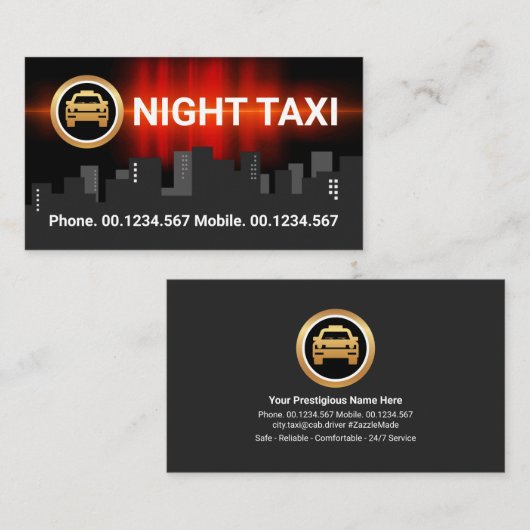 レッドパルスナイトシティシルエットキャブドライバー 名刺 (正面/裏面)