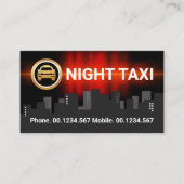 レッドパルスナイトシティシルエットキャブドライバー 名刺 (正面)