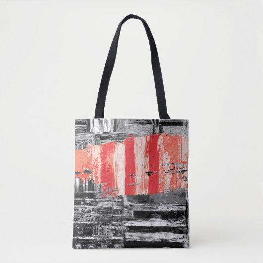 レッドパルス抽象デザイン トート (正面)
