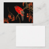 レッドパロットファインアート ノートカード (正面/裏面)