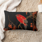 レッドパロットファインアート ランバークッション (ブランケット)