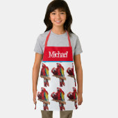 レッドパロットマッカラフルコーブルーキッズボーイズ名 エプロン (インサイチュ)