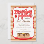 レッドパンケーキアンドパジャマス誕生日招待状 招待状 (正面)