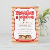 レッドパンケーキアンドパジャマス誕生日招待状 招待状 (スタンド正面)