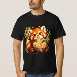 レッドパンダがラーメンを食べる - かわいいラーメン好き Tシャツ