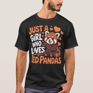 レッドパンダが大好きな女の子 Tシャツ