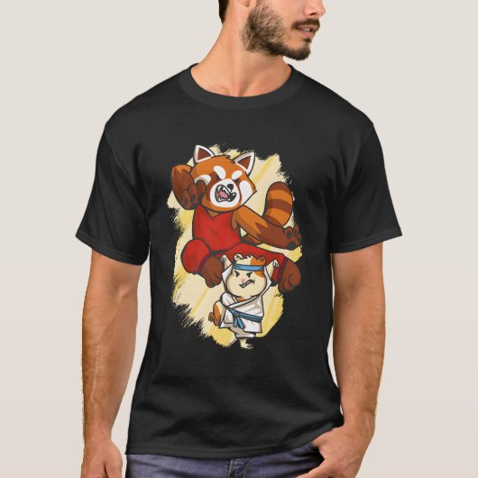 レッドパンダとハムスター戦闘空手 Tシャツ (正面)