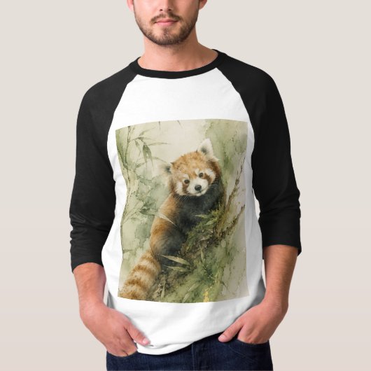 レッドパンダのチャーム Tシャツ (正面)