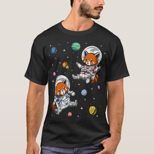 レッドパンダの宇宙飛行士のコピー Tシャツ (正面)