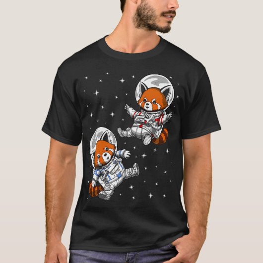 レッドパンダの宇宙飛行士 Tシャツ (正面)