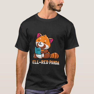 レッドパンダの本の虫が本を読むのが好きなデザイン Tシャツ