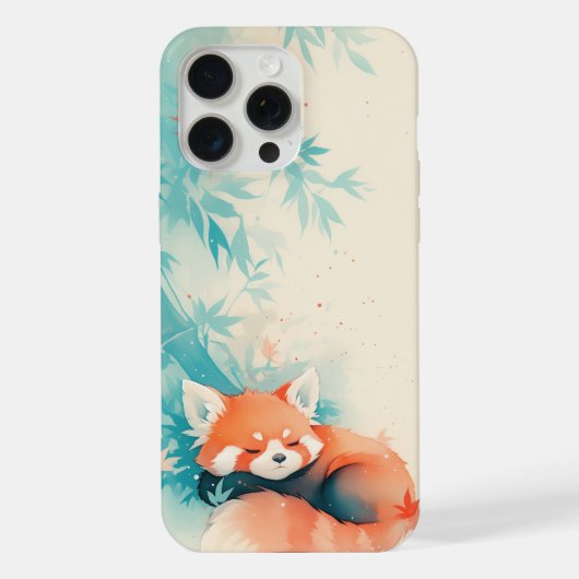 レッドパンダの竹林の昼寝 iPhoneケース (裏面)