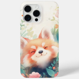 レッドパンダの花畑 iPhone 15 PRO MAXケース