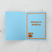 レッドパンダの誕生日折りたたみグリーティングカード カード (内部)