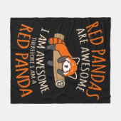 レッドパンダはかわいいペ素晴らしット動物のパンダ好き フリースブランケット (正面(横))