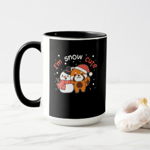 レッドパンダアイズスノイかわいい雪だるまスノーパン マグカップ