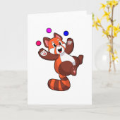 レッドパンダアットジャグルサーカスPNG カード (黄色い花)