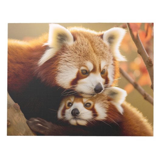 レッドパンダアニマルワイルド美しいフリーダムワイルド ノートパッド (正面)