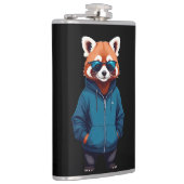 レッドパンダウェアおもしろいフード付きスウェットシャツクールアニマル音楽 フラスク (右)