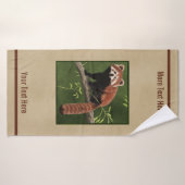 レッドパンダオンオールド紙 バスタオル (バスタオル)