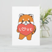 レッドパンダバレンタインデーかわいい動物ハートH シーズンカード (スタンド正面)