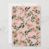 レッドパンダピンクフローラガールバーチャルベビーシャワー 招待状 (裏面)