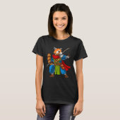 レッドパンダベア忍者サムライおもしろいウォリアーKung Fu Tシャツ (正面フル)
