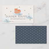 レッドパンダベビーシャワーおむつラッフルチケット エンクロージャーカード (正面/裏面)