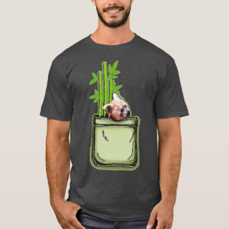 レッドパンダポケット竹 Tシャツ