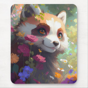 レッドパンダポートレート絵画動物の野生生物林 マウスパッド