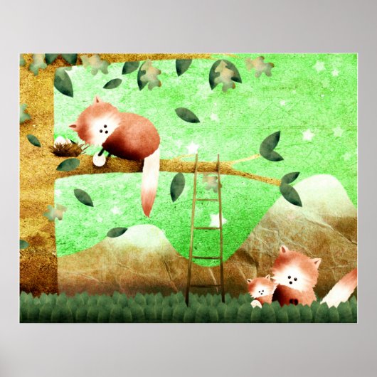 レッドパンダマウンテン – ポスタープリント ポスター (正面)