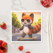 レッドパンダライド招待状 スタンダードランチョンナプキン (インサイチュ)