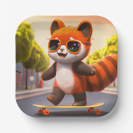 レッドパンダライド紙プレート ペーパープレート