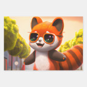 レッドパンダライド ラッピングペーパーシート (正面2)