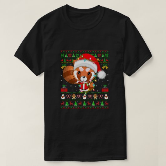 レッドパンダラバークリスマスマッチサンダージュレッドパンダ Tシャツ (デザイン正面)