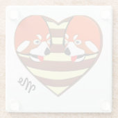 レッドパンダラブハート ガラスコースター (裏面)
