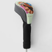 レッドパンダロータスフラワーズヘンナ ゴルフヘッドカバー (アングル)