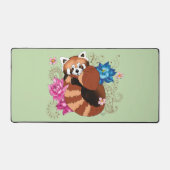 レッドパンダロータスフラワーズヘンナ デスクマット (正面)