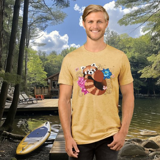 レッドパンダロータスフラワーズヘンナ トライブレンドTシャツ